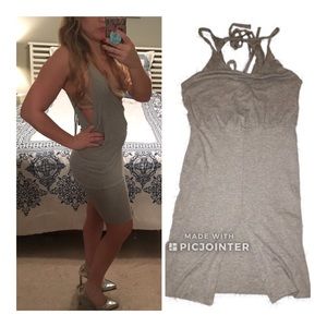 🎂Honey punch gray ribbed dress